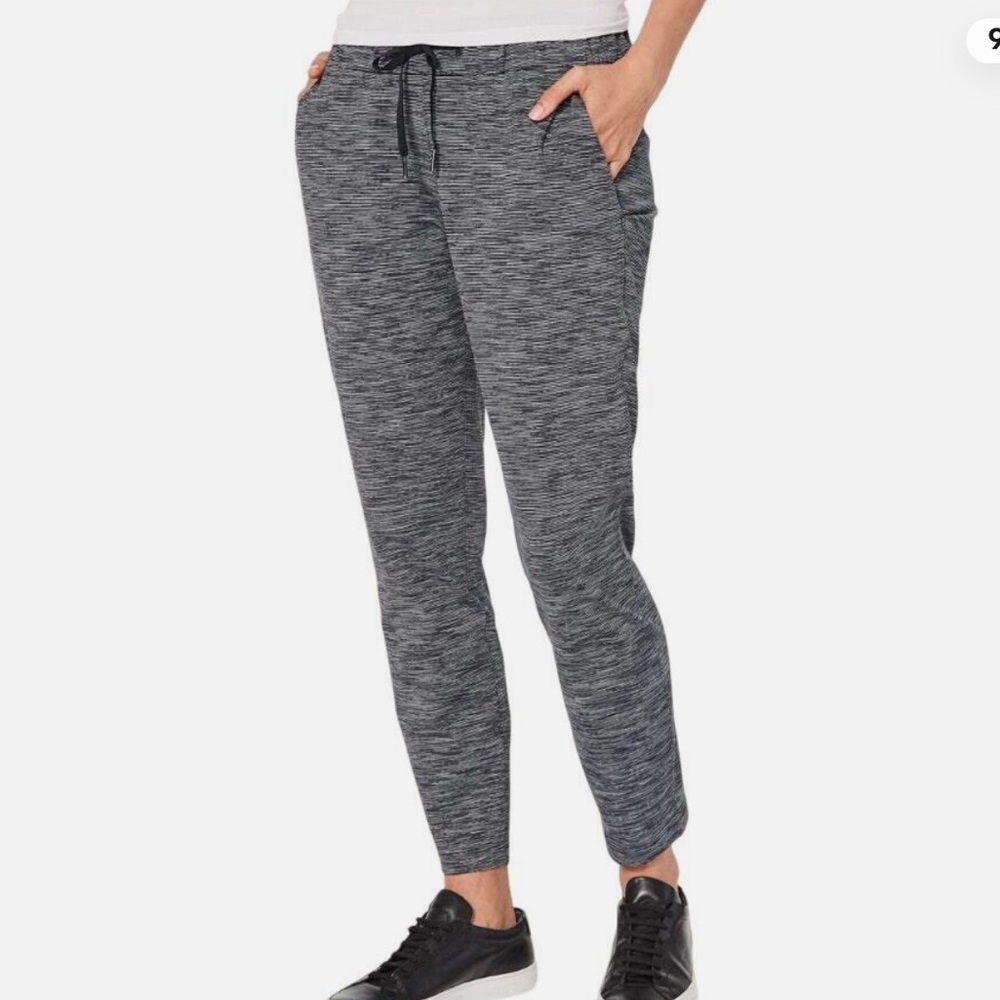 Lululemon, worn once, Jogger, 2, Gray Stripe, Drawstring, women’s, Black Slate